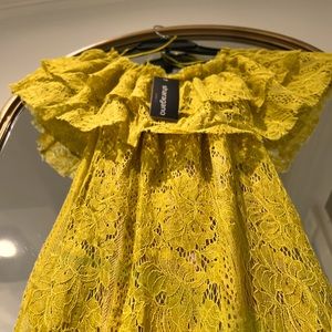 Yellow mustard midi dress